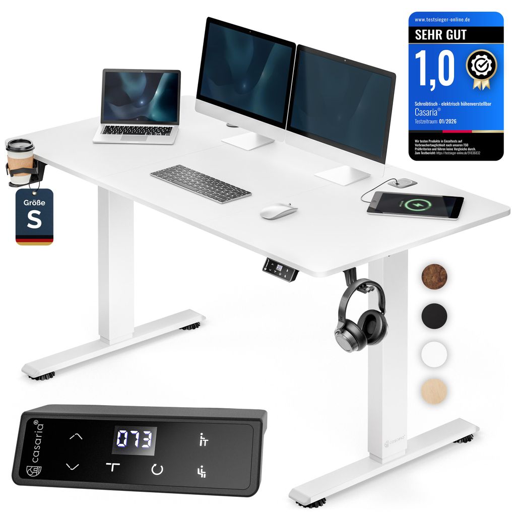 CASARIA® Höhenverstellbarer Schreibtisch elektrisch 120 x Produktbild 