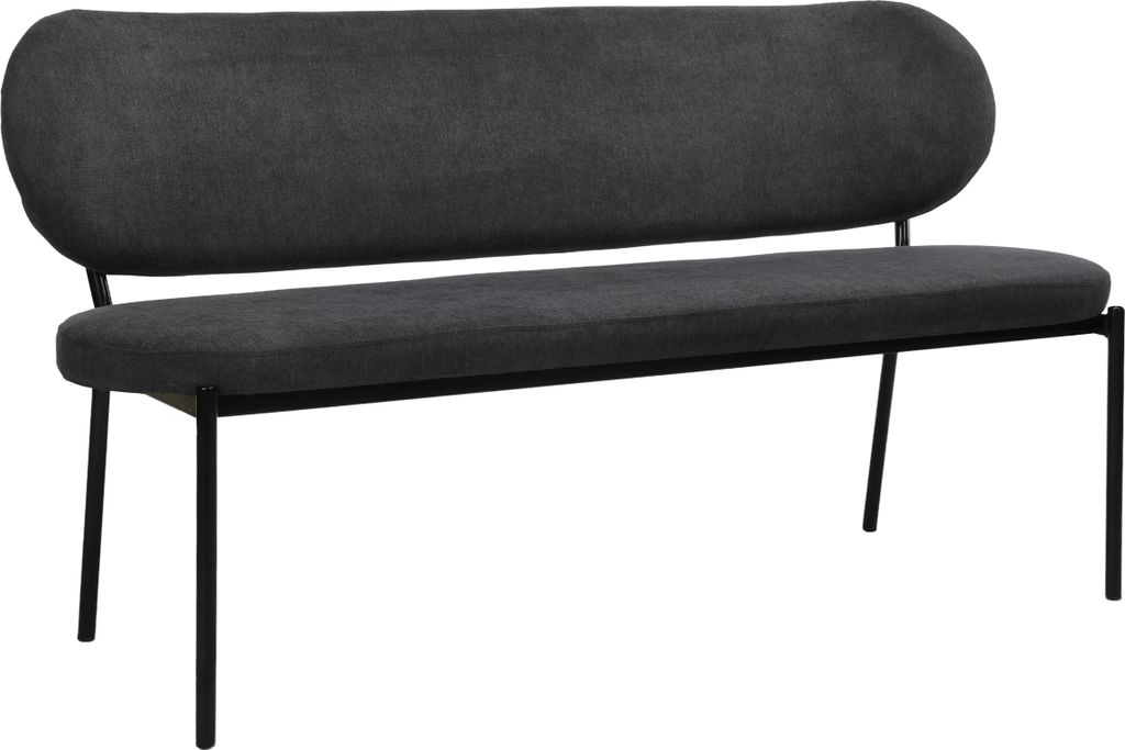 byLIVING Bank JERSEY / Webstoff dunkelgrau / Gestell Metall Produktbild 