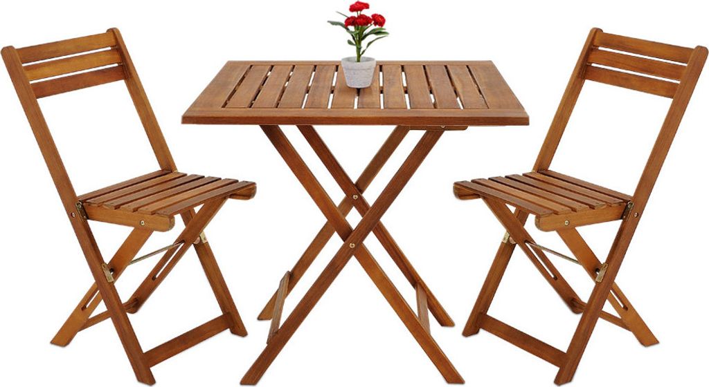 CASARIA® Balkonmöbel Set 2 Personen Wetterfest Holz Produktbild 11