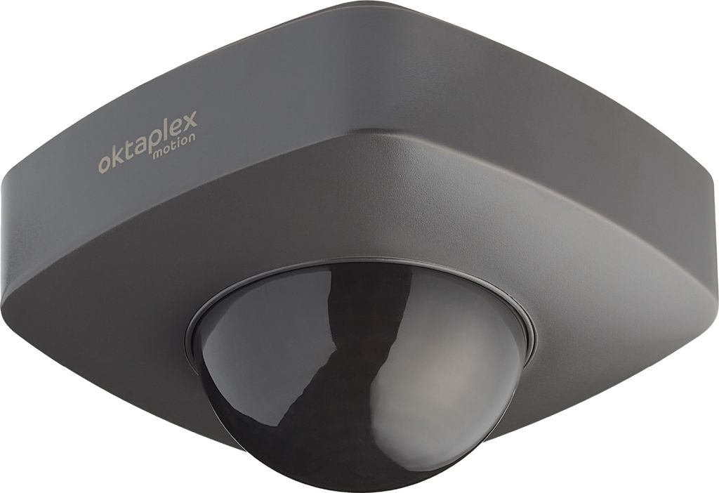 Oktaplex Präsenzmelder 360° IP65 Aufputz Decken Bewegungsmelder Außen & Innen 230V anthrazit