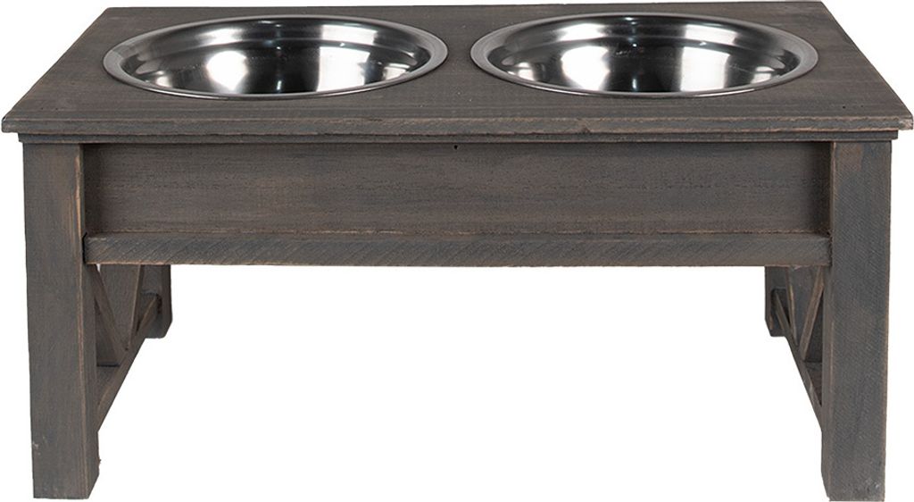 Clayre & Eef Krippenhund 2x500 ml Grau Holz