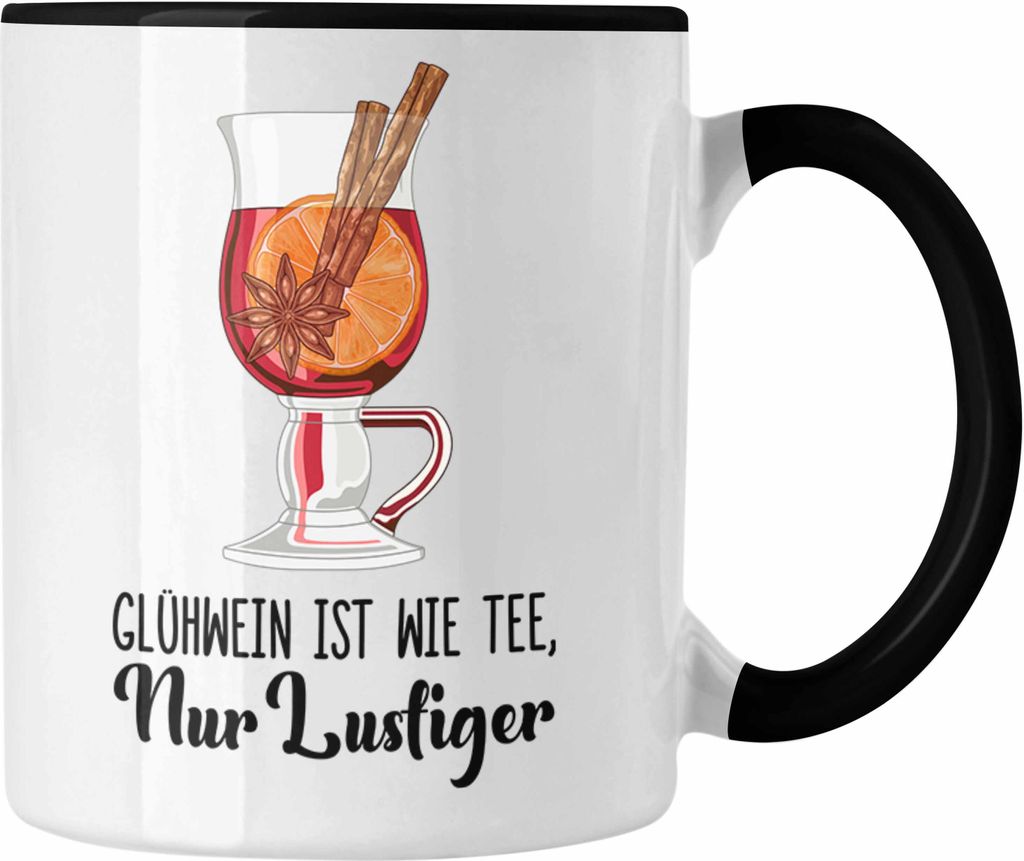 Trendation - Glühwein Tasse Lustig Spruch Glühweinbecher mit Henkel Doppelwandig Glühweintassen Gläser Weihnachtsmarkt Becher Tassen Geschenk -...