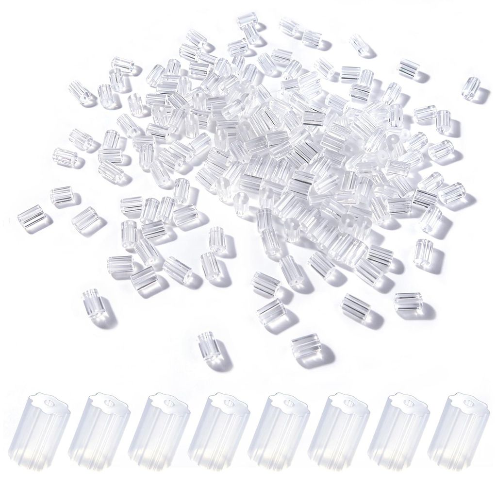 Ganchos de plástico blanco para espejos - 50 unidades, 9 mm Imagen del producto 