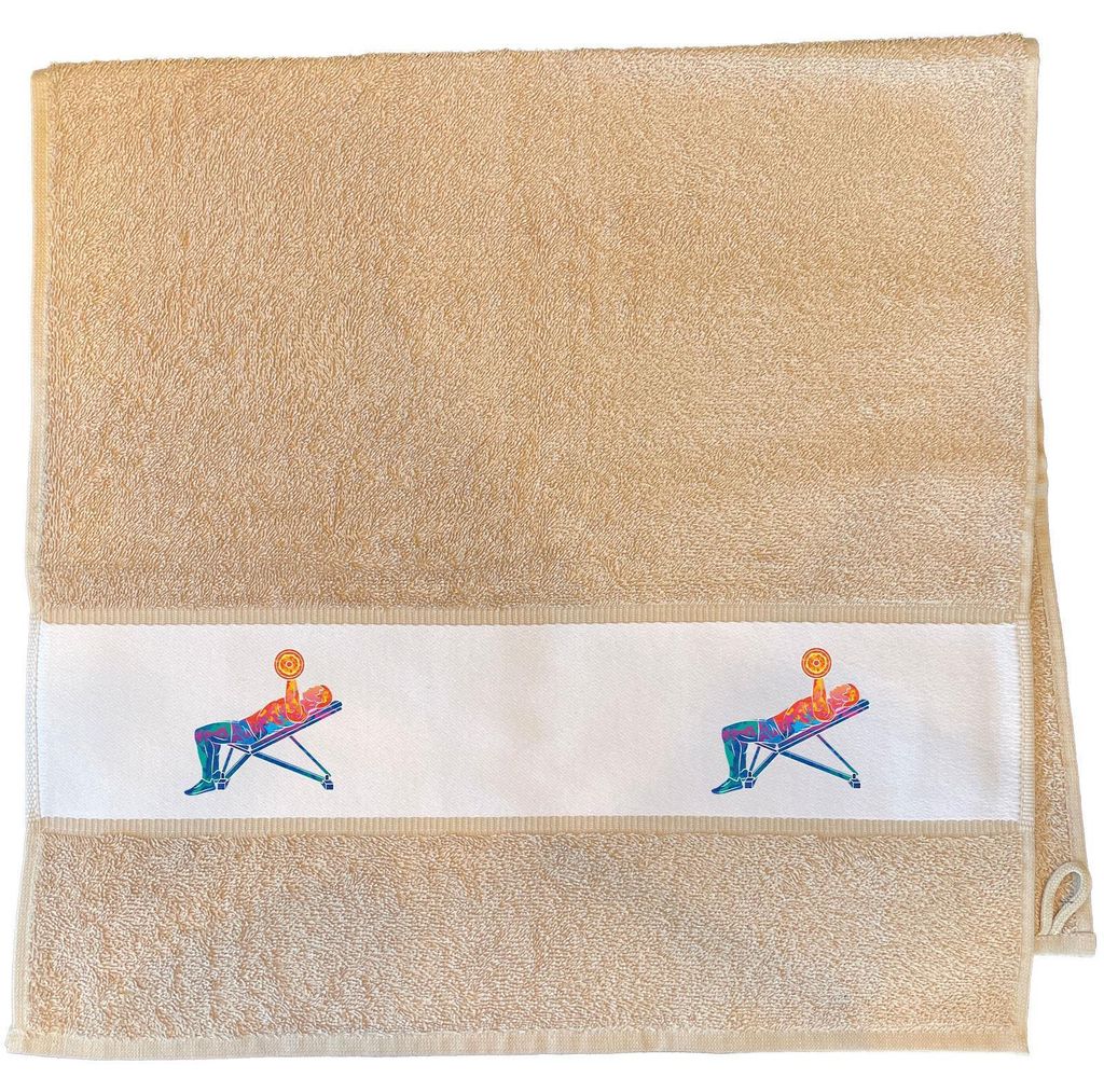 Huuraa Handtuch Fitness Training Bench Press bunte Silhouette 50x100cm Sand Baumwolle Handtuch Geschenkidee