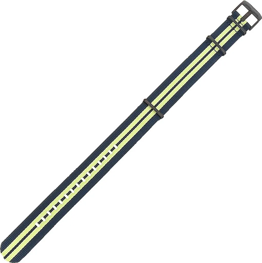 Ceinture Almaz C257 en Nylon bleue et vert-bleu avec boucle noire