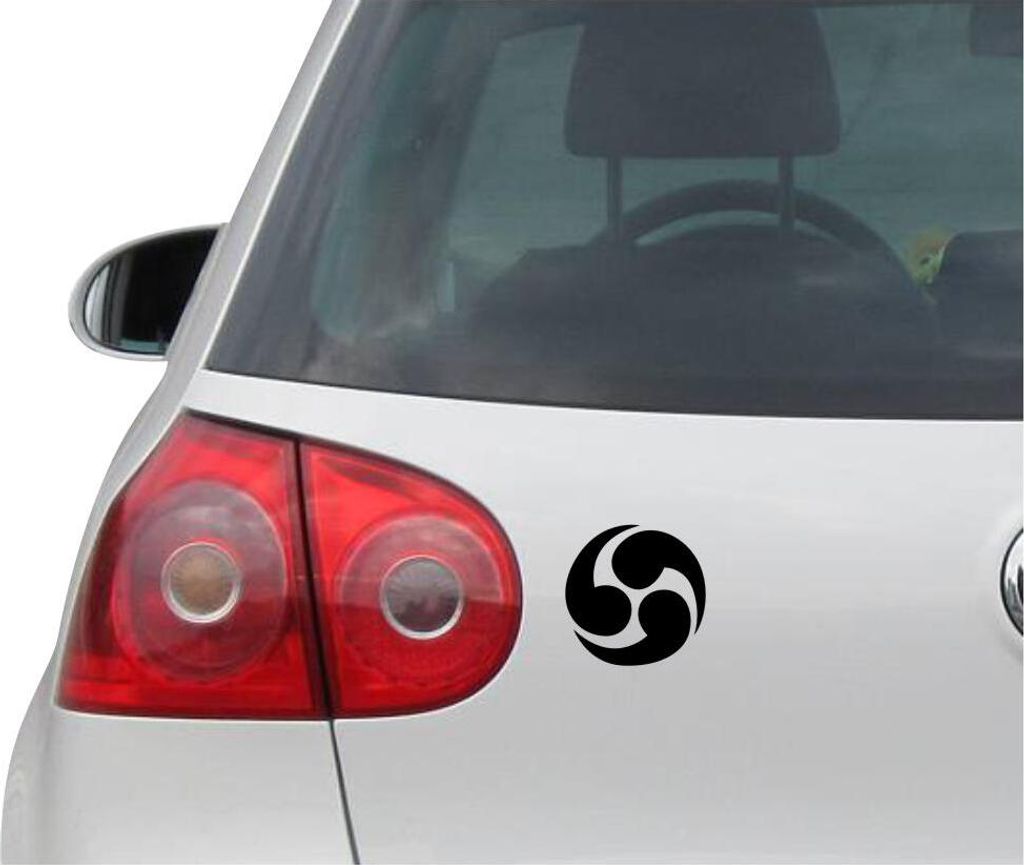 Aufkleber / Autoaufkleber - JDM - Die cut - Mitudomoe Symbol Decal Auto Fenster Laptop Sticker - schwarz - 88mmx127mm