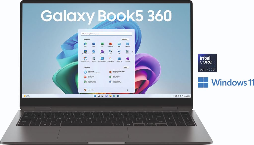 Samsung Galaxy Book5 360 - Flip-design - Intel Core Ultra 7 Productafbeelding 