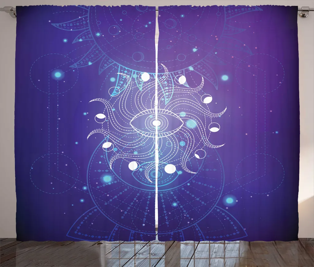 Rideau occultant anti-lumière bleu indigo 280x225 cm avec kit complet