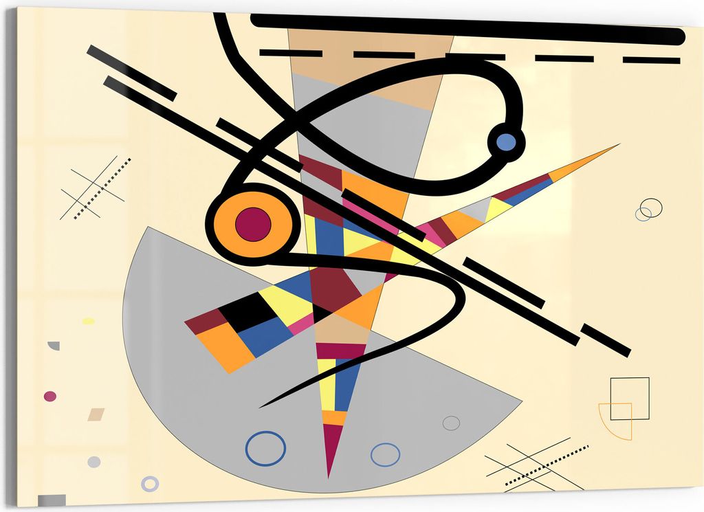 DEQORI Magnettafel Glas 90x60 cm 'Dreiecksgebilde' beschreibbar Whiteboard