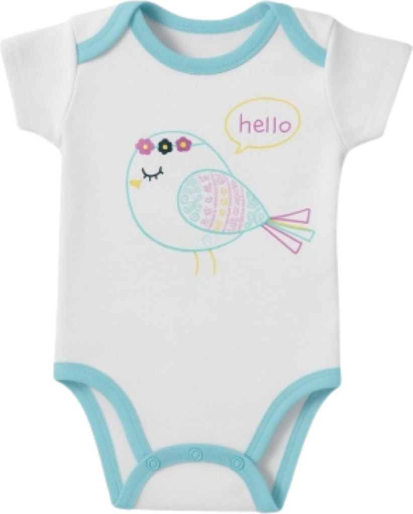 Kurzarm-Body "Little Bird" Light Blue 92 Maxte