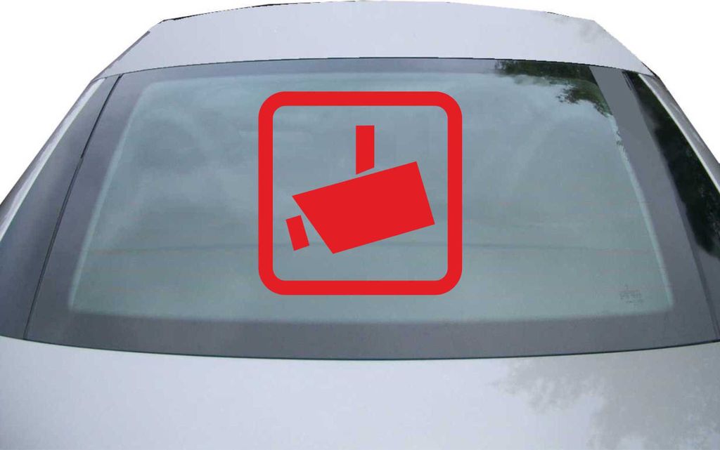 Indigos UG - Aufkleber Heckscheibe & Motorklappe DE2325 - rot - 600x600 mm - Videoüberwacht - Auto Scheiben Fenster Heckklappe Tuning Racing JDM -...