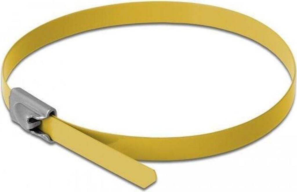 DELOCK Edelstahlkabelbinder L 300 x B 4,6 mm gelb 10 Stück