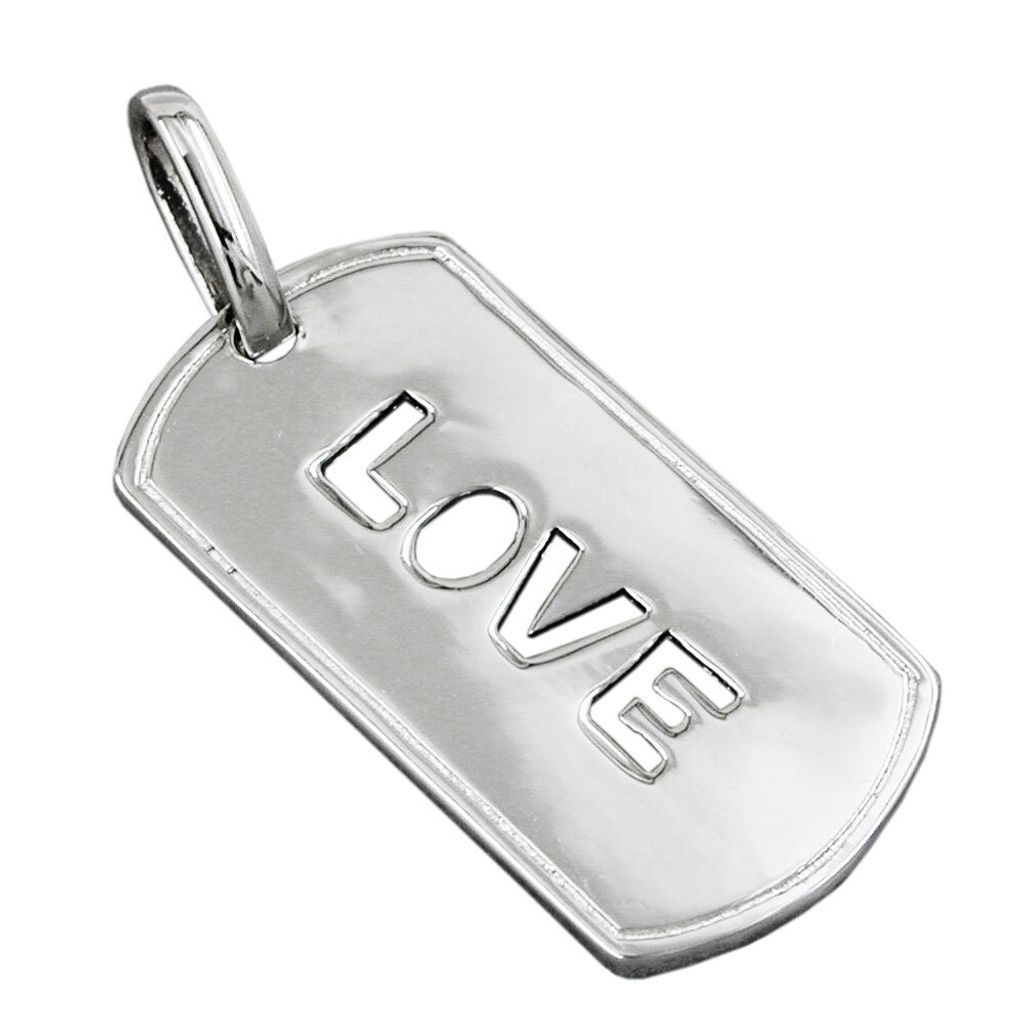 Anhänger 32x16mm LOVE rhodiniert Silber 925 silber 32x16mm