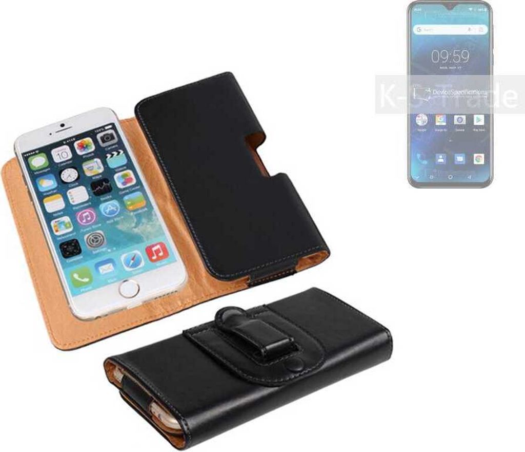K-S-Trade Schützhülle Handyhülle kompatibel mit Blackview A60 Holster Gürtel Tasche Schutzhülle Handy-Tasche Smartphone Case Seitentasche schwarz