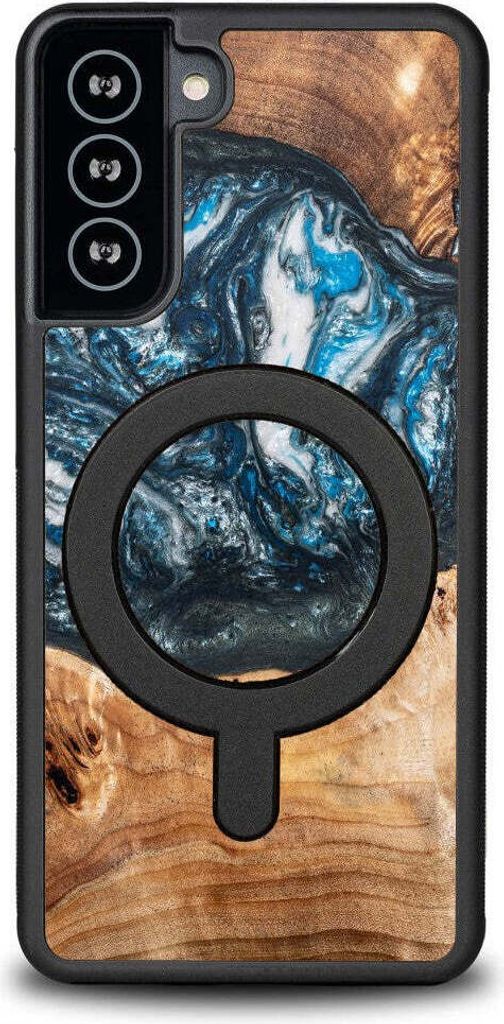 Holzhülle für Galaxy S21 FE, Bewood Unique Planets Erde für MagSafe