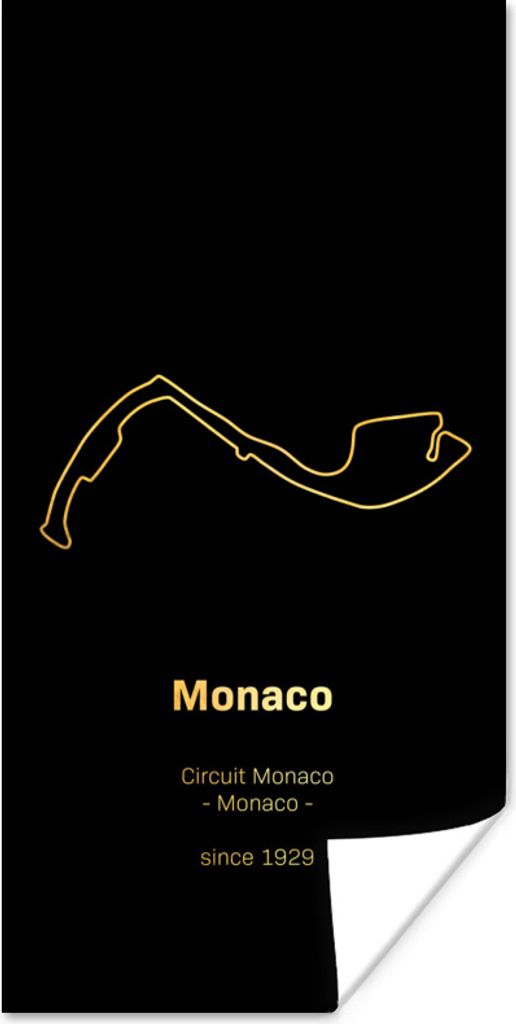 MuchoWow Poster Formel 1 - Monaco - Rennstrecke 80x160 cm - Kinderzimmer