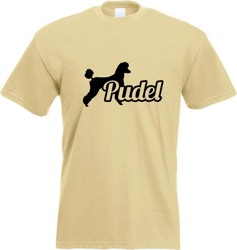 Kiwistar - T-Shirt - Khaki - Pudel Caniche Dog Motiv Bedruckt Funshirt Design Print - mit Motiv Bedruckt - Funshirt Design - Sport - Freizeit - Her...