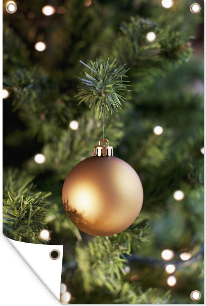 MuchoWow 80x120 cm Outdoor-Poster Gartendeko Sichtschutz Garten Poster für den Garten Weihnachtskugel - Weihnachtsdekoration