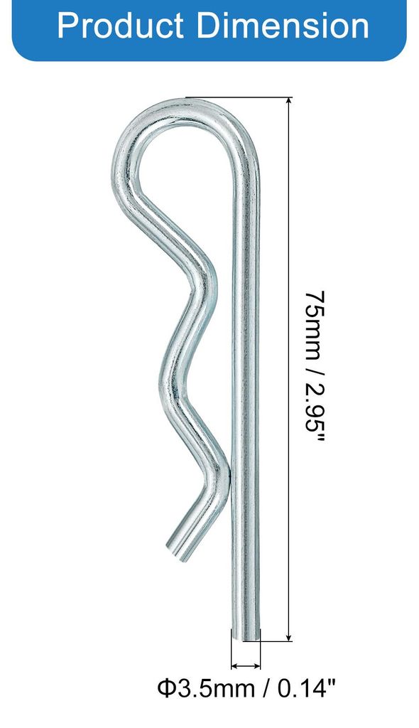 20 Stš¹ck Federsplint 3,5 mm x 70 mm Splinte Federschnellverschluss, Anh?ngersplinte Sicherungsstift R-Clip Haarnadel Kohlenstoffstahl Silberton
