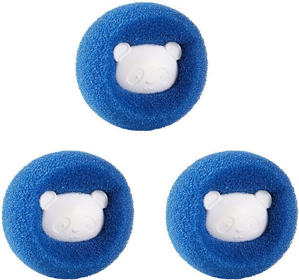 INF Waschball gegen Tierhaare 3er-Pack Blau 3er-Pack