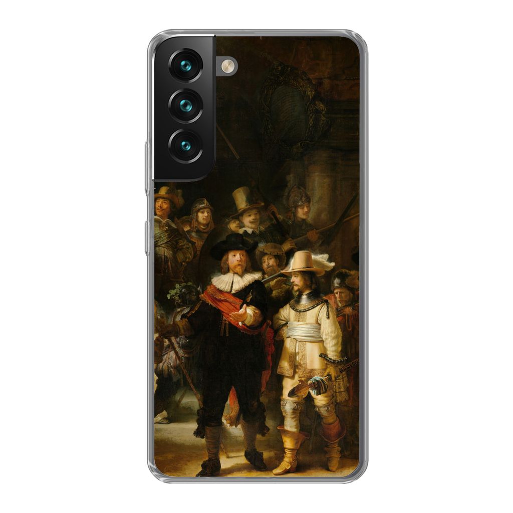 MuchoWow Handyhülle Schutzhülle Hülle für Samsung Galaxy S22 Die Nachtwache - Gemälde von Rembrandt van Rijn Silikon Softcase Handy Hülle -...