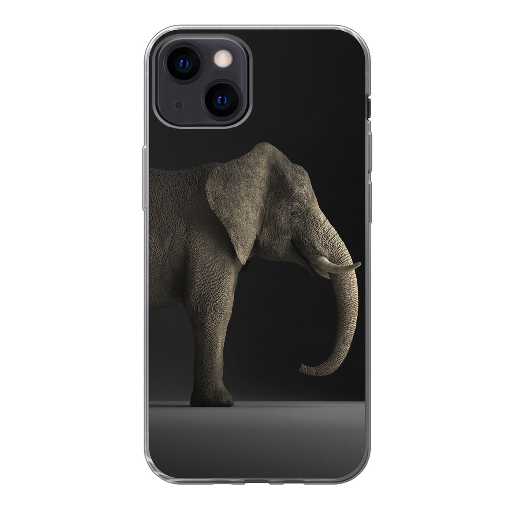 MuchoWow Handyhülle Schutzhülle Hülle für iPhone 13 Elefant - Tiere - Licht Silikon Softcase Handy Hülle - Karteninhaber