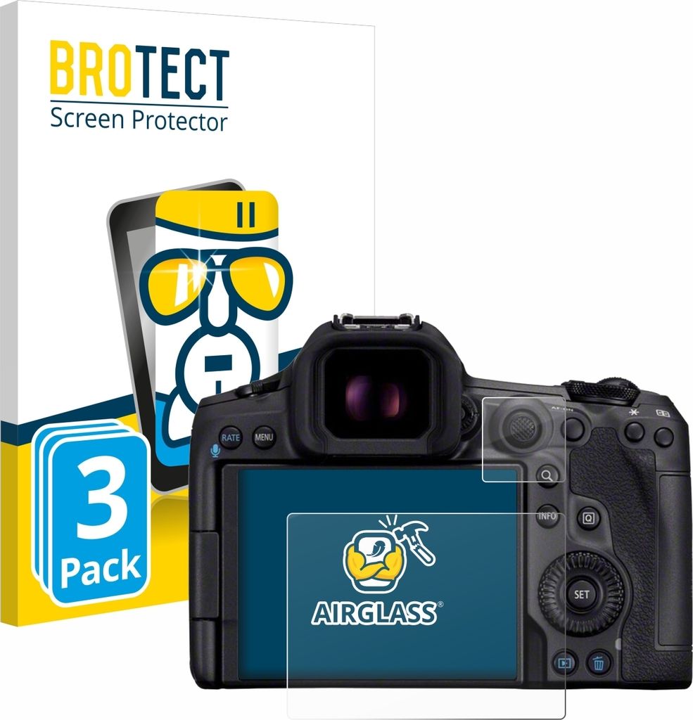 3x BROTECT Schutzglas für Canon EOS R5 Mark II Schutzfolie Panzer Folie Glas Display Schutz klar
