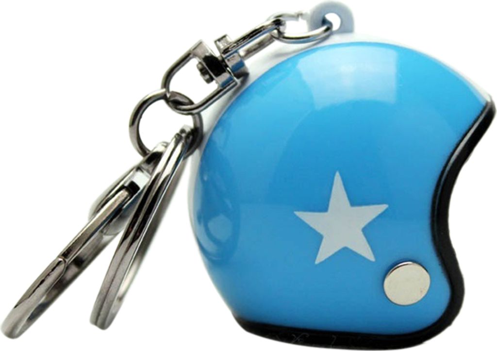 Niedliche Motorrad Sicherheitshelm Form Schluesselbund Schluesselring haengen Anhaenger Schluesselhalter Blau
