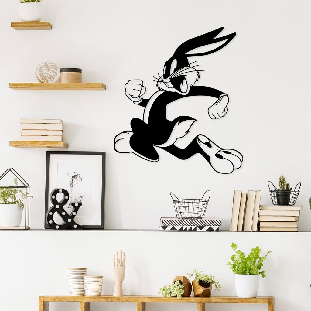 Wallity, Bugs- SKL2555, Schwarz, Sonstige Wohndekorationen, 62 x 70 cm, 100% Metall (Dicke: 1