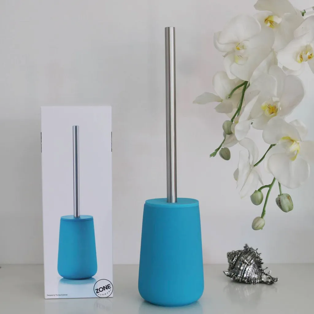 Brosse à WC ZONE Nova Turquoise en céramique avec Soft-Touch ZO-351048