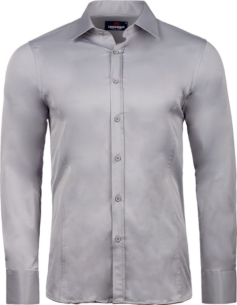 C&B Herren Hemd CH166 Grey - Regular Fit - Langarm M