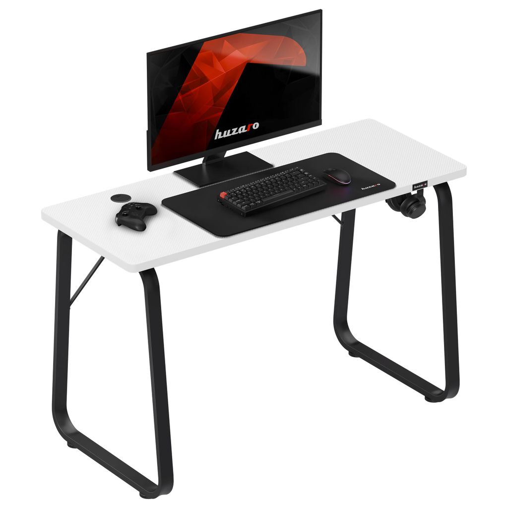 Huzaro Hero 1.5 White Gaming Schreibtisch – Ergonomisches Design, Robustes Material, Optimal für Gamer