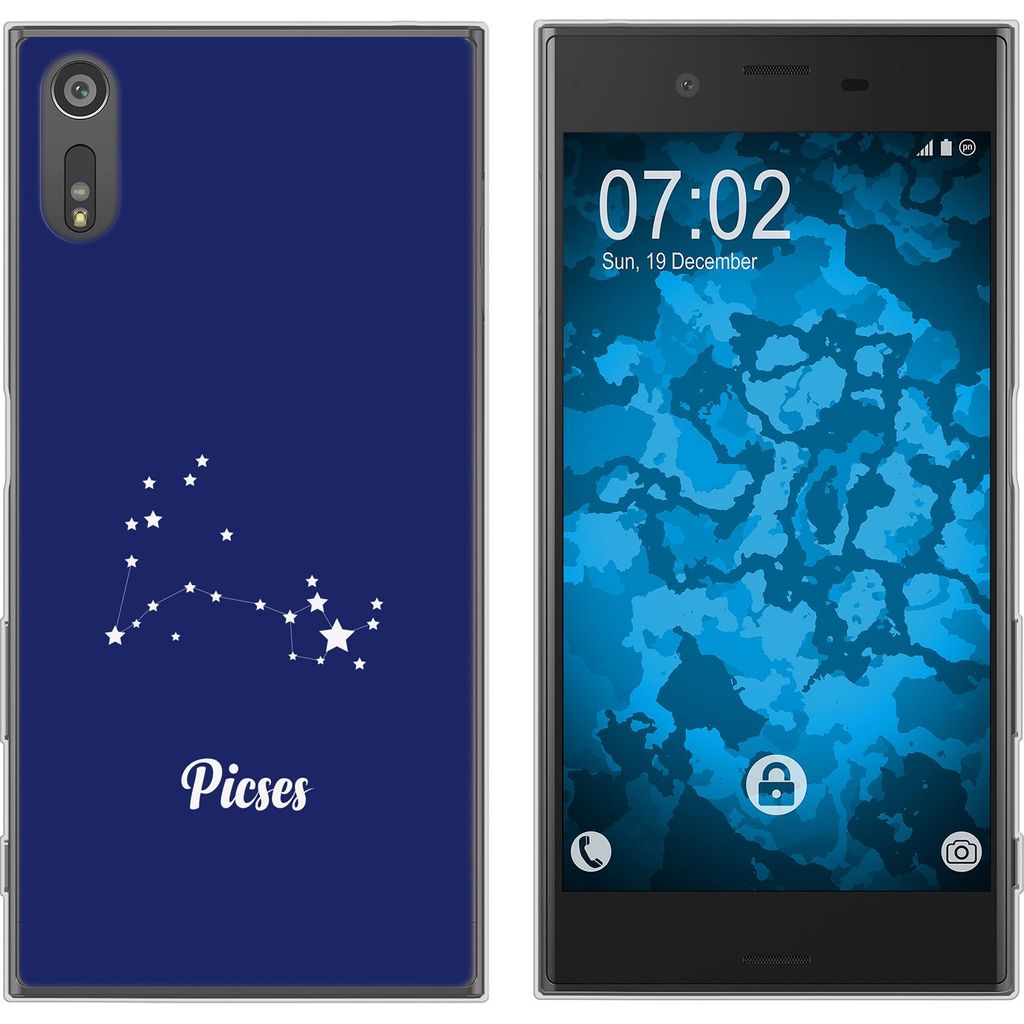 PhoneNatic Case kompatibel mit Sony Xperia XZs Silikon-Hülle SternzeichenPisces M1