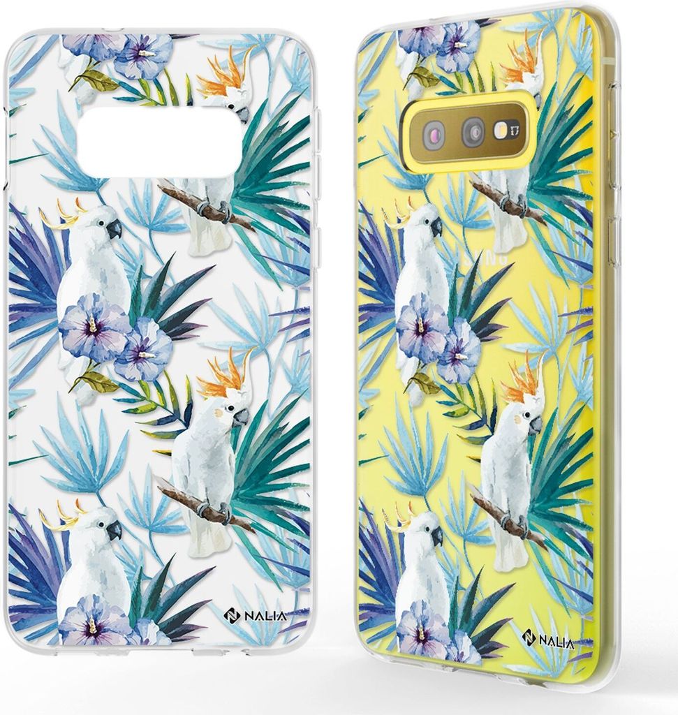 NALIA Handy Hülle für Samsung Galaxy S10e, Slim Silikon Motiv Case Cover Schutz Kakadus