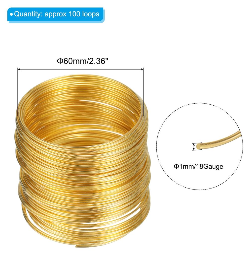 100 Schleifen Memory Wire, 1 Stš¹ck 1mm 18 Gauge Schmuckdraht Basteldraht Memory Stahldraht fš¹r Schmuckherstellung Armb?nder Perlen DIY Handwe...
