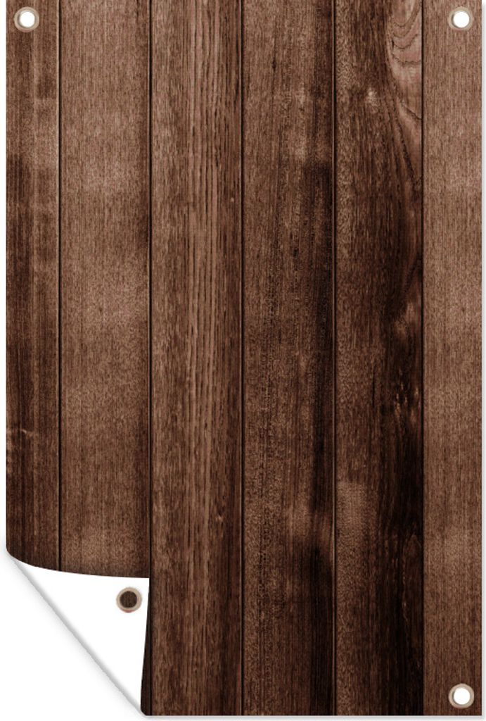 MuchoWow 40x60 cm Outdoor-Poster Gartendeko Sichtschutz Garten Poster für den Garten Regal - Braun - Vintage - Holz