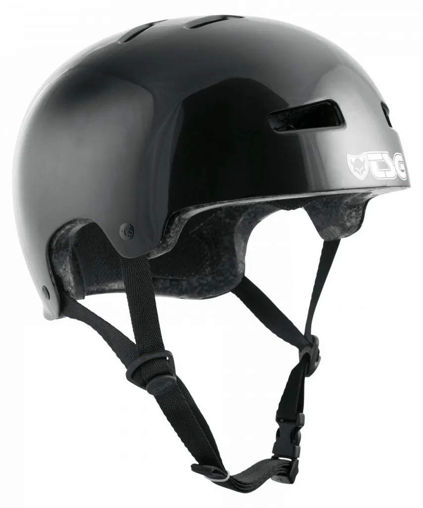 Casque TSG Evolution Youth noir moulé haute résistance anti-choc