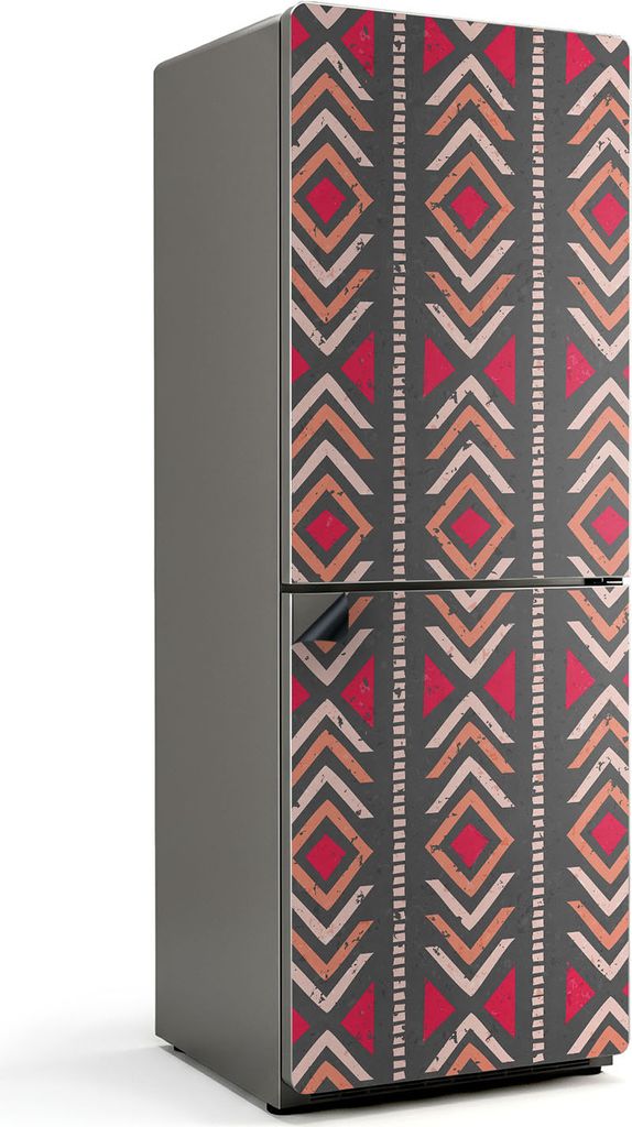 Geometrisches Muster mit Rauten – Magnetische Kühlschrank Abdeckung – Dekorfolie magnetisch Küche – Kühlschrank Magnet Deko – selbstkleb...