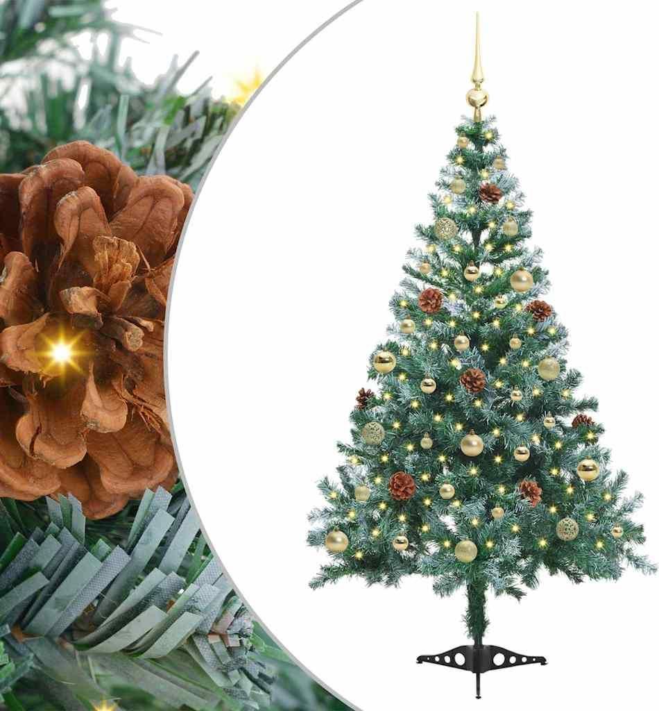 vidaXL Künstlicher Weihnachtsbaum Grün 150 cm PVC und Stahl
