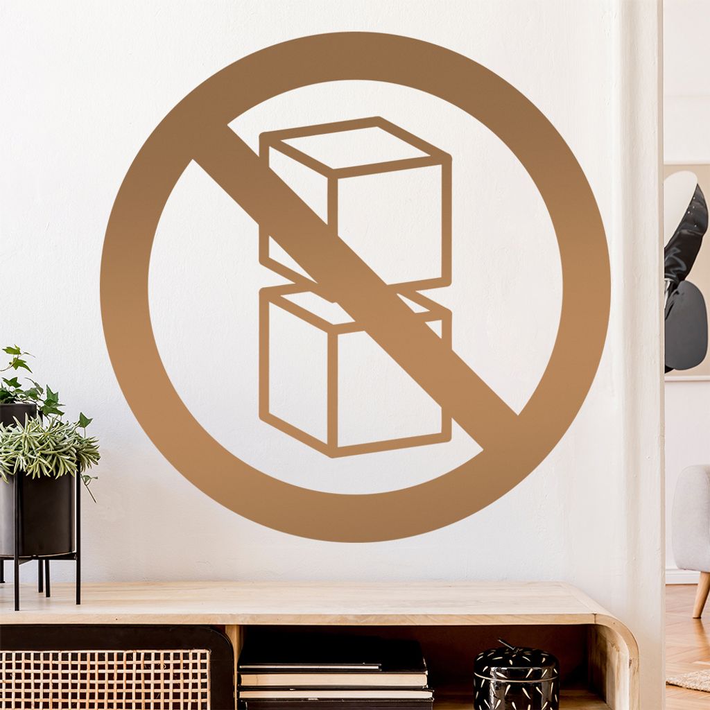 nicht stapeln - Pakete Wandtattoo Wandaufkleber Wall Sticker - Dekoration, Küche, Wohnzimmer, Schlafzimmer, Badezimmer