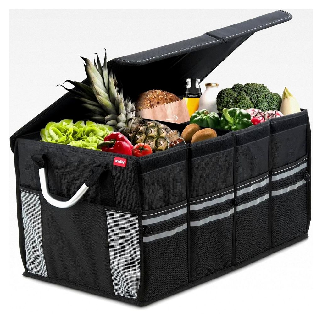 Strong-Box - extrem belastbare Transporttasche - Faltbox für Kofferraum, Reisen oder Einkauf (Schwarz)
