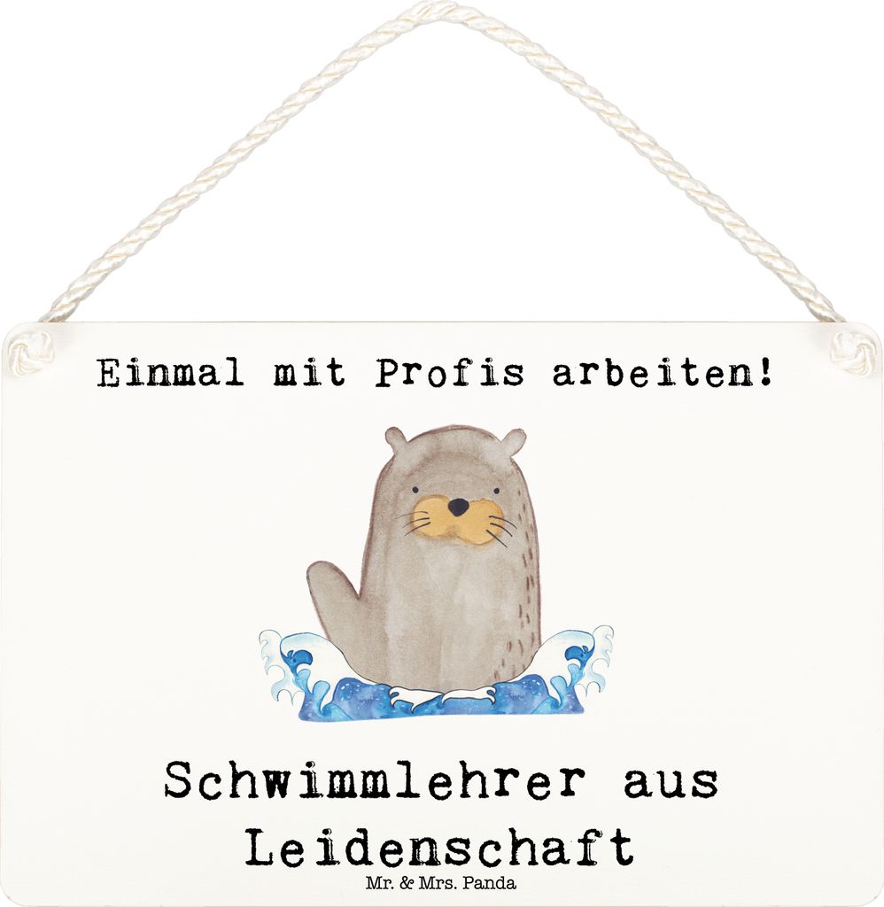 Mr. & Mrs. Panda holzbild Schwimmlehrer Leidenschaft DIN A6 Produktbild 