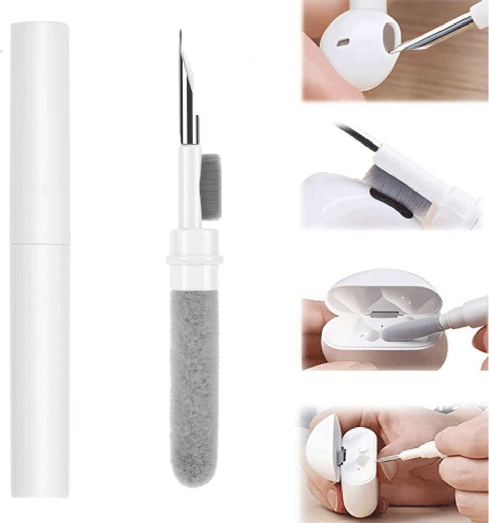 starfix AirPods & Buds Reinigungs-Set 3in1 Bürste + Schwamm + Metallstiftspitze