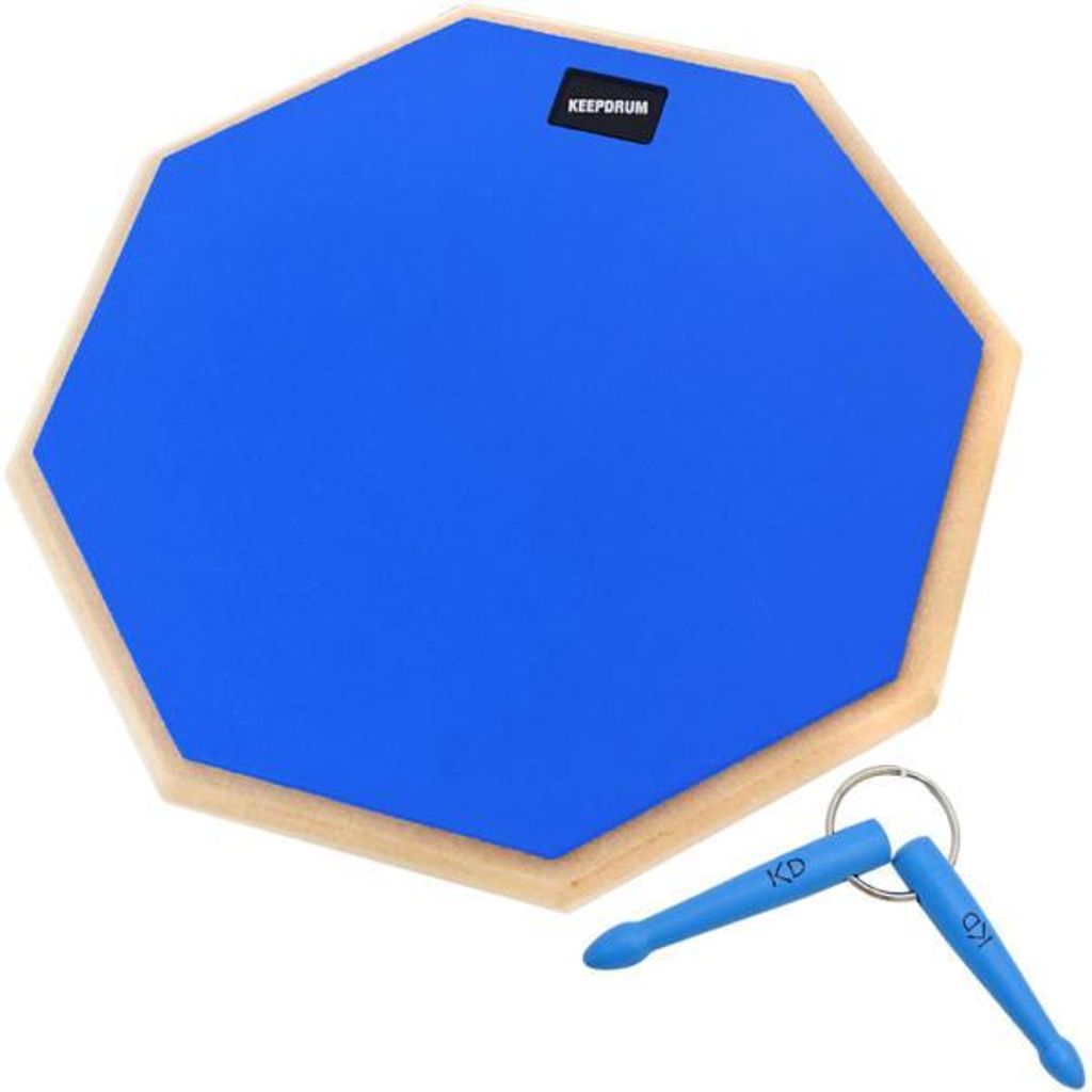 keepdrum DP-BL12 Blau Übungspad 12 mit Schlüsselanhänger Blau