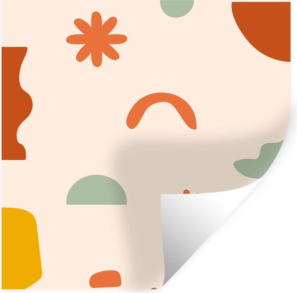 MuchoWow Wandtattoo Wandsticker Wandaufkleber Design - Formen - Farben 50x50 cm Selbstklebend und Repositionierbar - Selbstklebend - Fototapeten