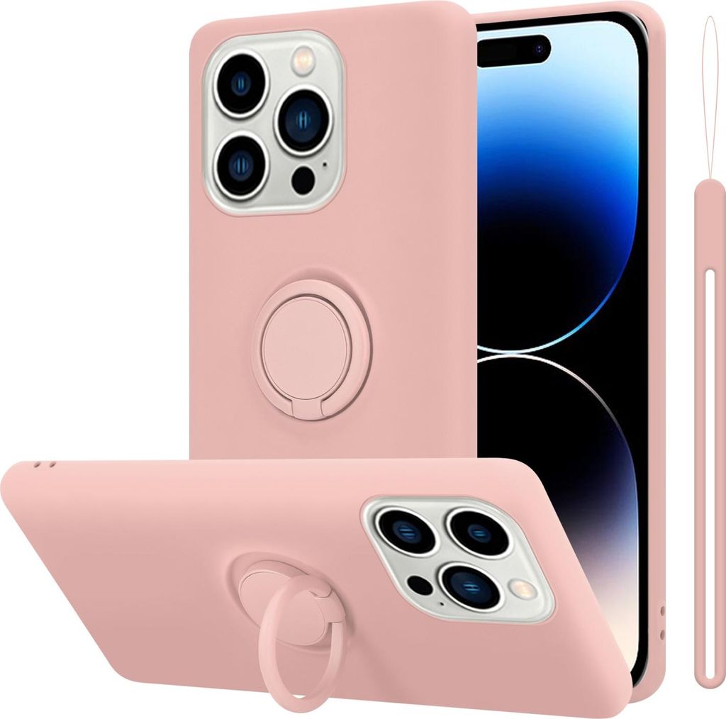 Cadorabo Hülle für Apple iPhone 14 PRO Schutz Hülle in Rosa Handyhülle TPU Etui Case Cover