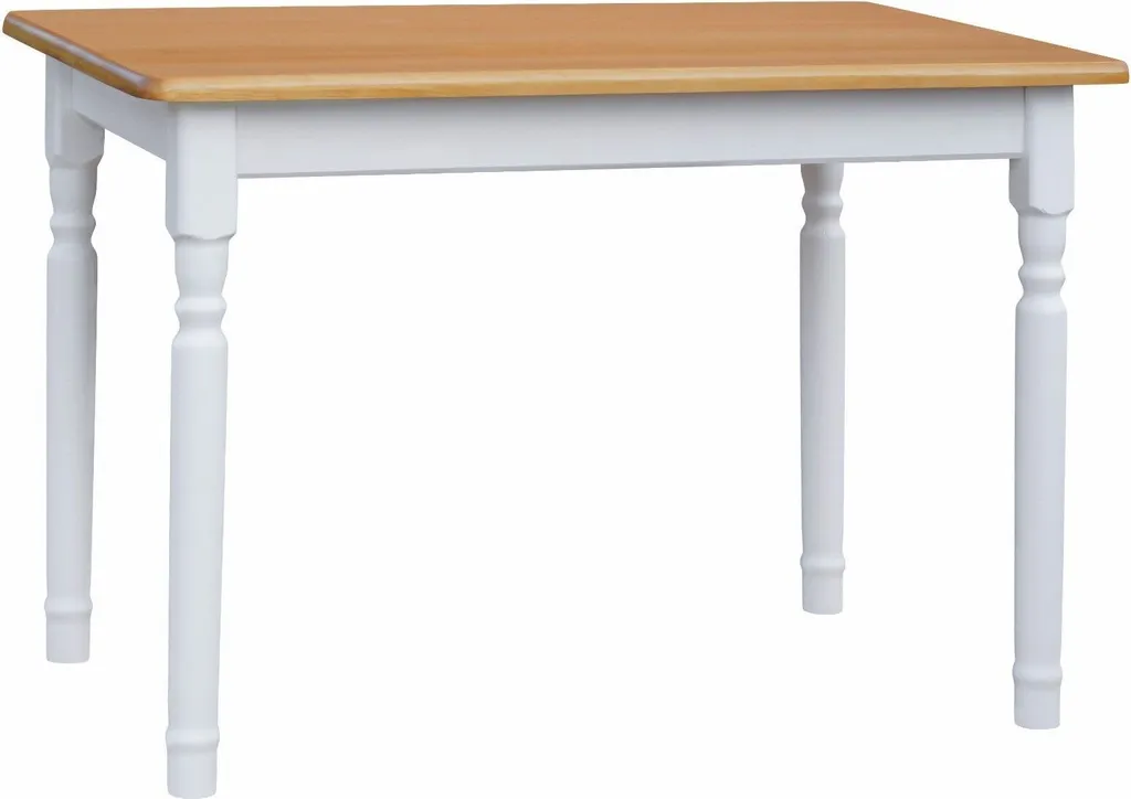 Tavolo Bianco 90x60 Legno Pino Massiccio con Piano Ontano - Offerta