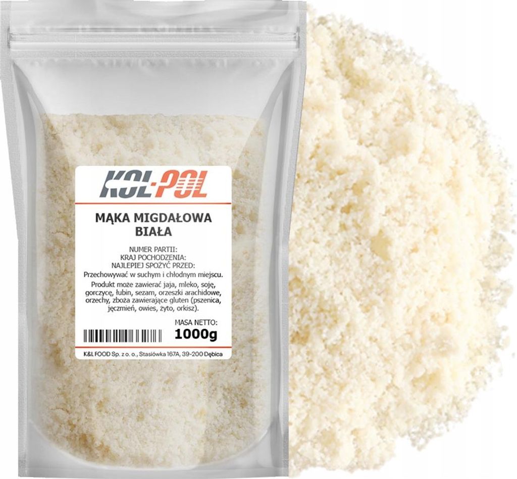 MĄKA MIGDAŁOWA BEZ SKÓRKI 1kg Mielone migdały naturalna Zdjęcie produktu 
