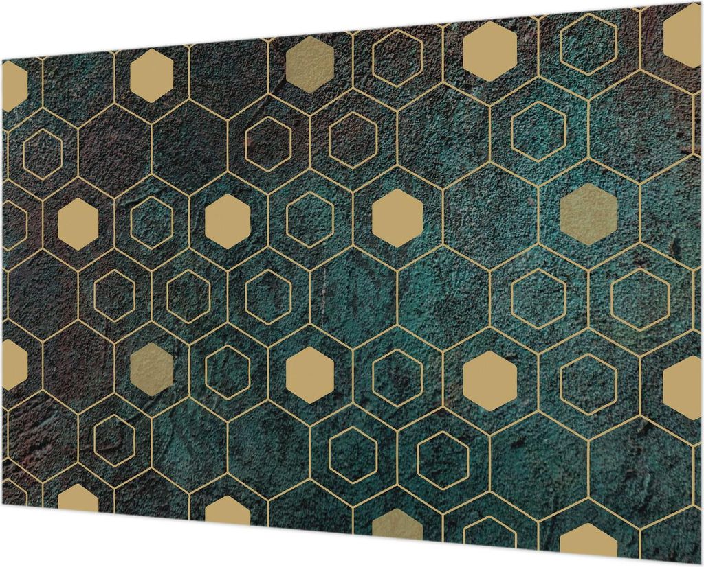Wandtapete - Dekorative Tapete für Wohnzimmer - Tapetenfolie für Wanddekoration - 152x104 cm - Geometrische Sechsecke