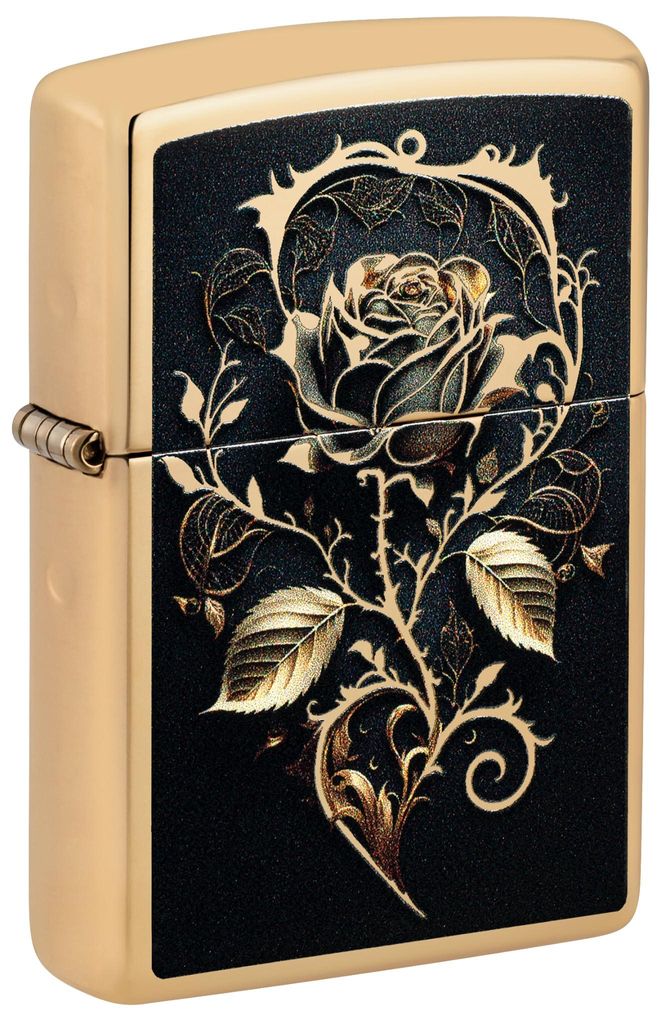 Zippo Sturmfeuerzeug - Golden Rose, High Polish Brass, Produktbild 